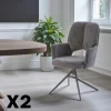 Chaise pivotante anthracite double coussinage (lot de 2) LIGURIE