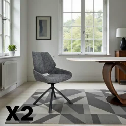 Chaise pivotante beige assise baquet (lot de 2) LIGURIE
