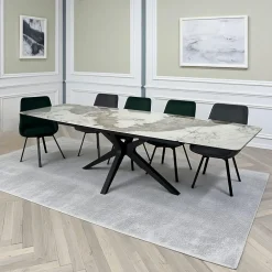 Chaise pivotante beige bi-matière, dossier en T (lot de 2) LOMBARDIE