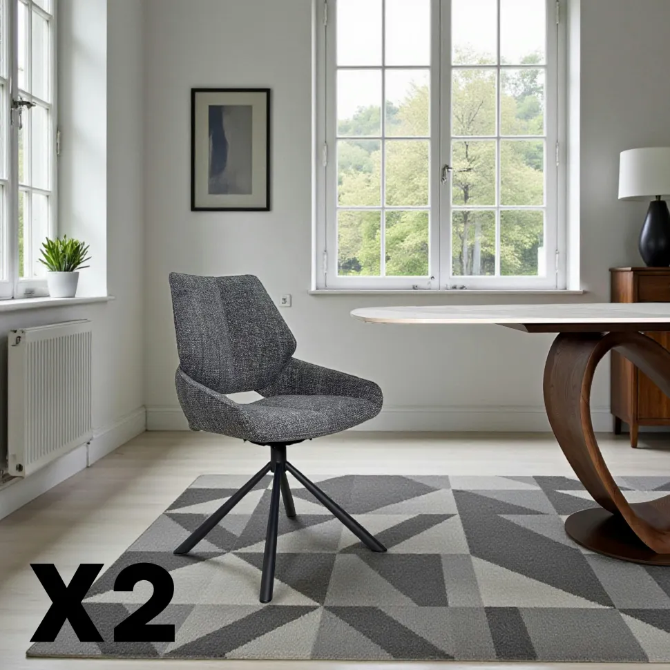 Chaise pivotante bleue assise baquet (lot de 2) LIGURIE