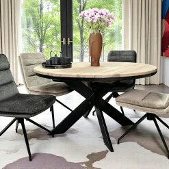 Chaise pivotante grise en velours patiné avec poignée (lot de 2) LOMBARDIE