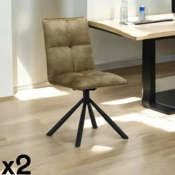 Chaise rotative tissu rouille (lot de 2) IENA