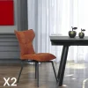 Chaise terracotta pivotante en velours avec passepoil (lot de 2) LOMBARDIE