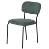 Chaise tissu vert foncé style écolier (lot de 2) MALANG