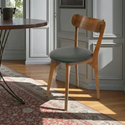 Chaise vintage arrondie hévéa SIXTIES