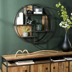 Chaise vintage bois noir recyclé et cannage chanvre tressé SWING