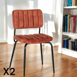Chaise vintage rouille FAIRLIE (lot de 2)