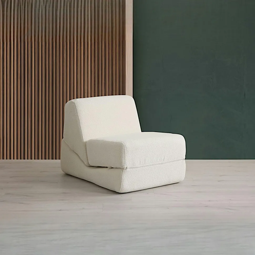 Chauffeuse convertible gris velours, lit d'appoint SAPPO