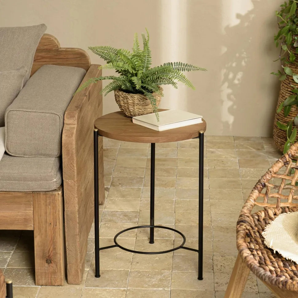 Commode 6 tiroirs en bois recyclé et tressage coco SWING