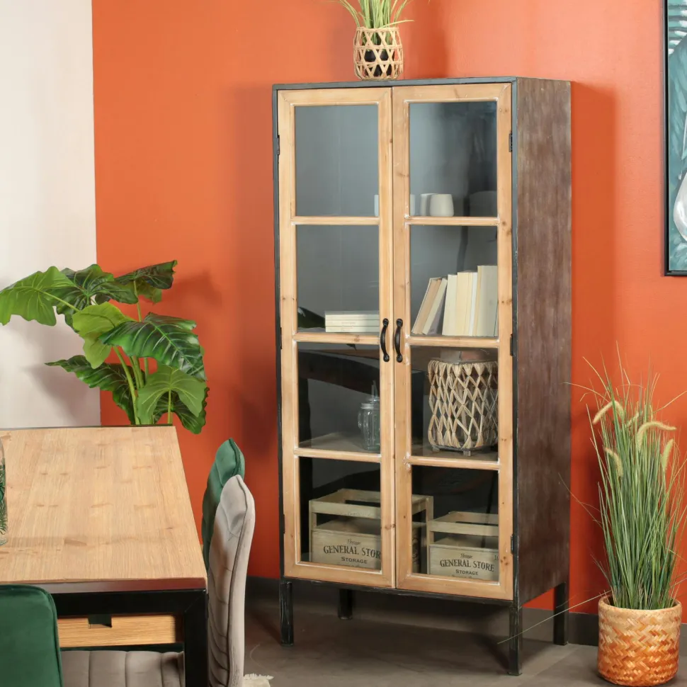Commode en teck recyclé 3 tiroirs tressage coco SWING