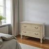 Commode sculté 2 tiroirs hévéa 100x40x75cm TRADITION