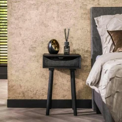 Console 4 tiroirs en bois noir 80 cm ALCUDIA