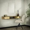 Console en bois de manguier finition cuivrée (2 tiroirs) VARA