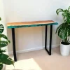 Console epoxy lagon et bois d'acacia BORA