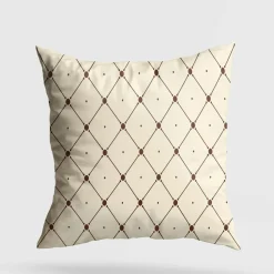 Coussin crème – motifs losanges marrons IZMIR