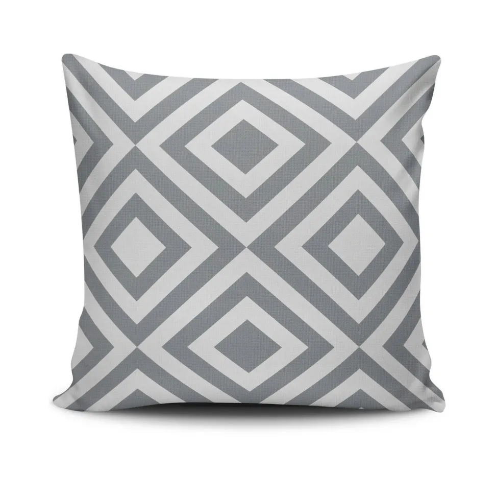 Coussin gris – motifs imbriqués IZMIR