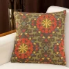 Coussin rétro – fleurs encadrées multicolores IZMIR