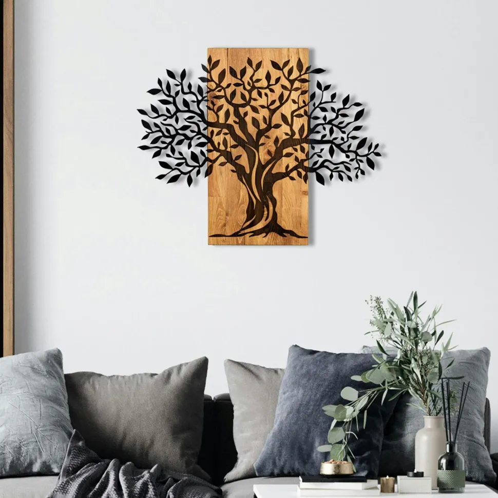 Décoration murale chambre – visages stylisés métal et bois