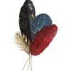 Décoration murale grandes feuilles (bleu, rouge, or et noir)