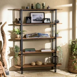 Etagère 5 niveaux en teck massif L140 x H180 cm SWING