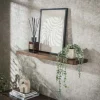 Etagère murale bois d’acacia brun bords arrondis 90 cm NAKO