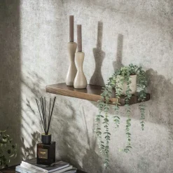 Etagère murale bois d’acacia brun bords arrondis 90 cm NAKO