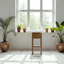 Etagère murale bois d’acacia brun bords arrondis 90 cm NAKO