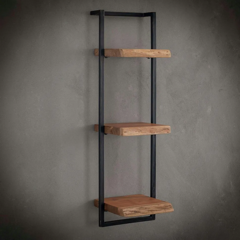Etagère murale bois massif bordure naturelle 120 cm MELBOURNE