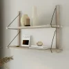 Etagère murale bois massif 2 plateaux (bois blanc) PALERME