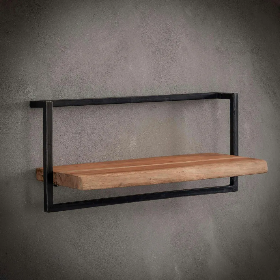 Etagère murale bois métal 40 cm MELBOURNE