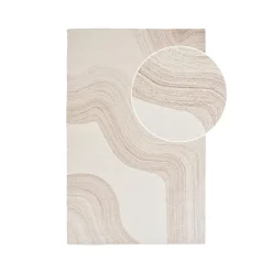 Etagère murale en bois et cuir brun 80 cm TALLINN