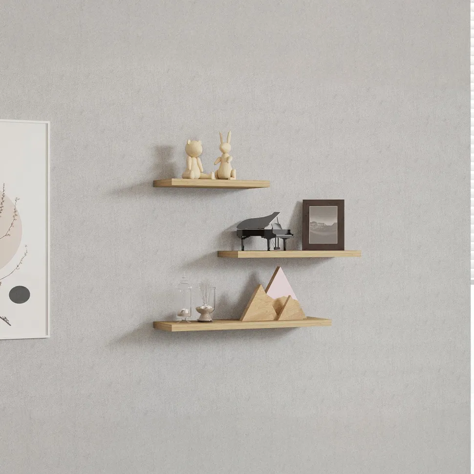 Etagère murale moderne effet bois clair (lot de 3) MARFA