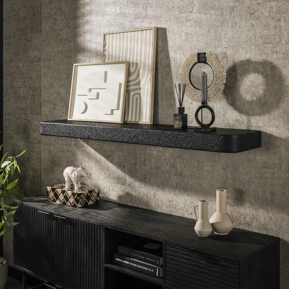 Etagère murale noire 150 cm TAJ
