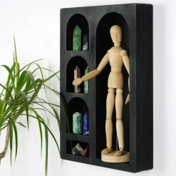 Etagère murale noire décorative - 5 niches AVIALA