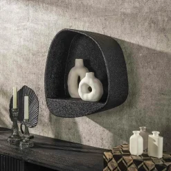 Etagère murale noire forme organique 45 cm TAJ