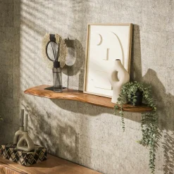 Etagère murale organique en bois d'acacia 90 cm MELBOURNE