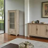 Etagère vitrée hévéa 60x140cm HELENA