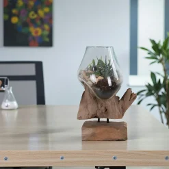 Etagères murales en teck recyclé avec bords naturels (lot de 3)