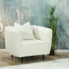 Fauteuil blanc crème moderne TURIN