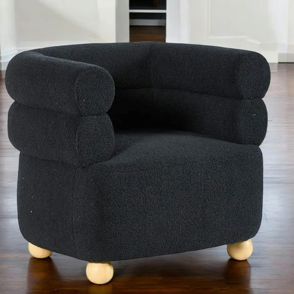 Fauteuil cabriolet design tissu bouclé bleu IENA