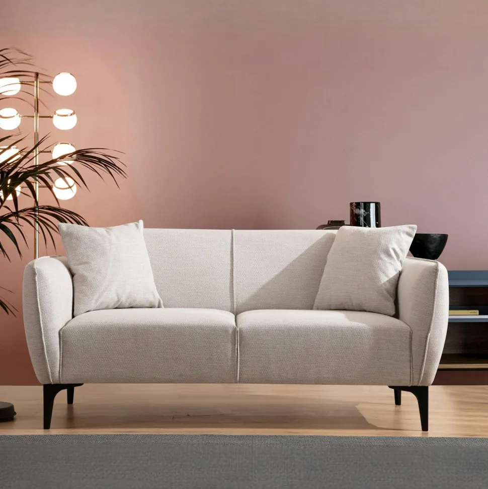 Fauteuil contemporain sable - pieds noirs VILNIUS