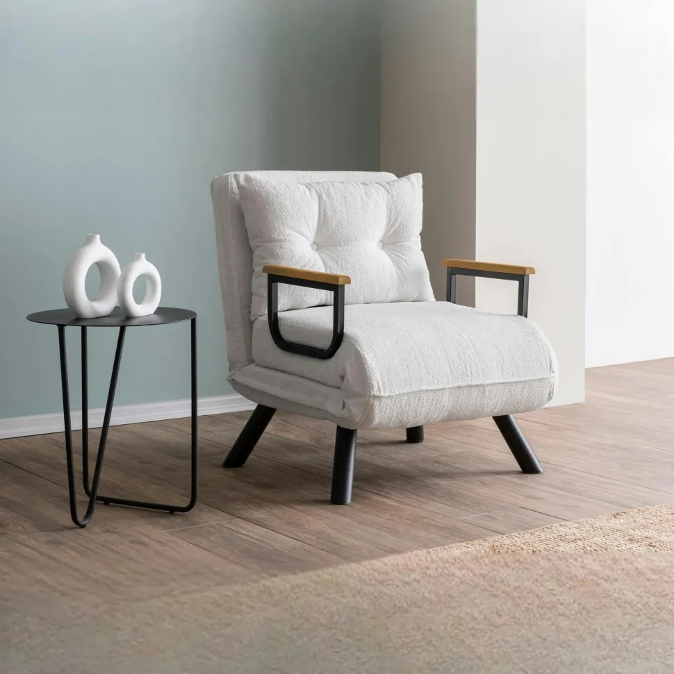 Fauteuil convertible bleu - coussin assorti MODI