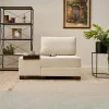 Fauteuil convertible écru chenille, plateau gauche BUZON