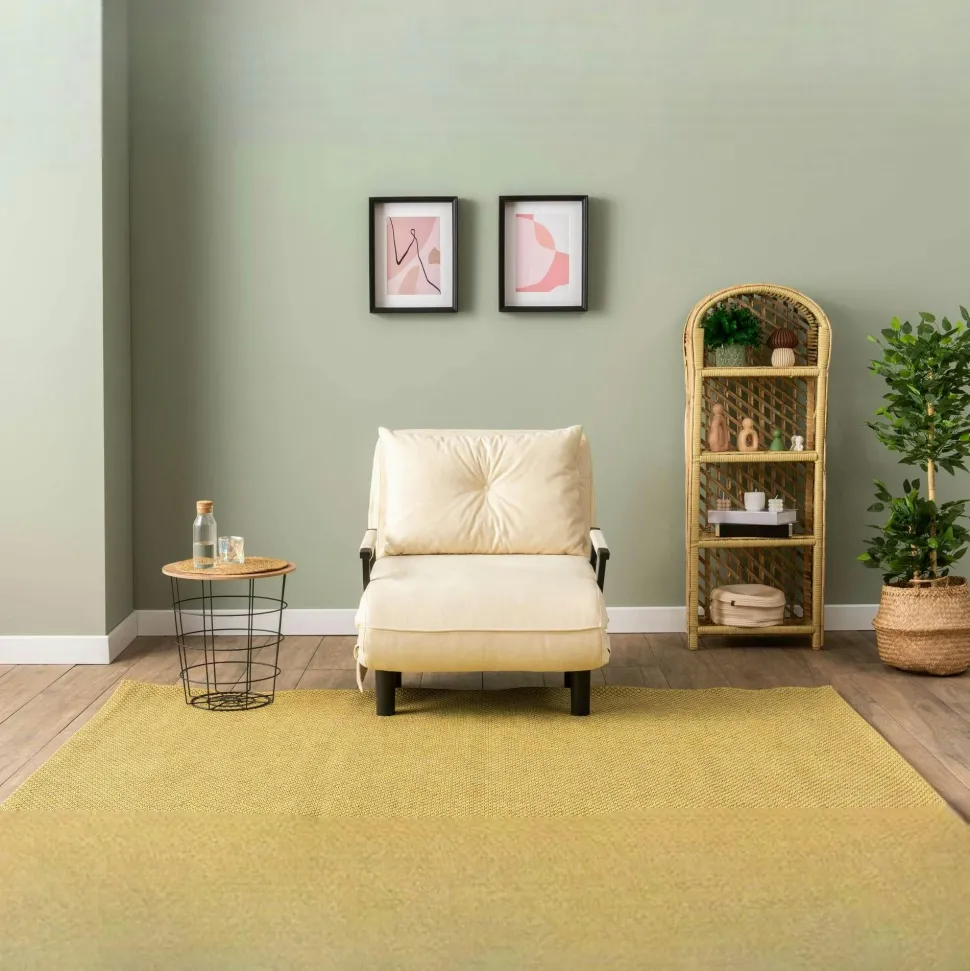 Fauteuil convertible gris clair couchage 175 cm IBARRA