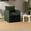 Fauteuil convertible vert foncé lin couchage 200 cm ORURO