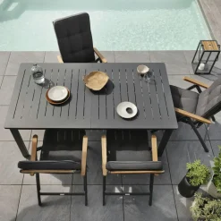 Fauteuil de jardin gris anthracite en aluminium (lot de 2) OSLO