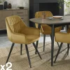 Fauteuil de table en velours moutarde (lot de 2) ARLINGTON