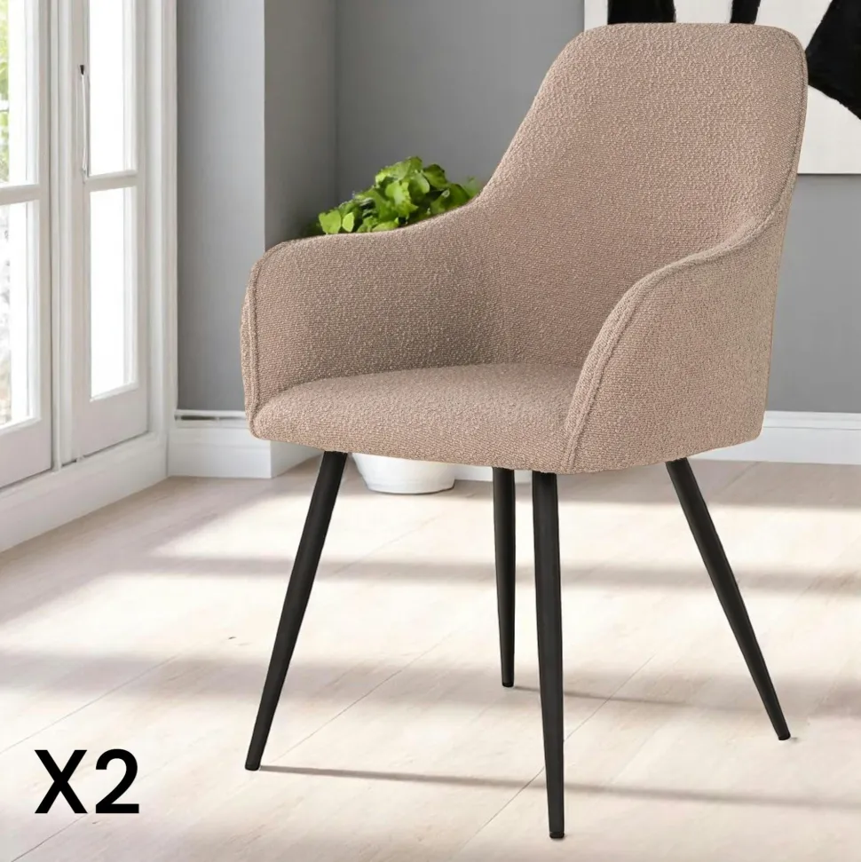Fauteuil de table marron vintage (lot de 2) SAVONE