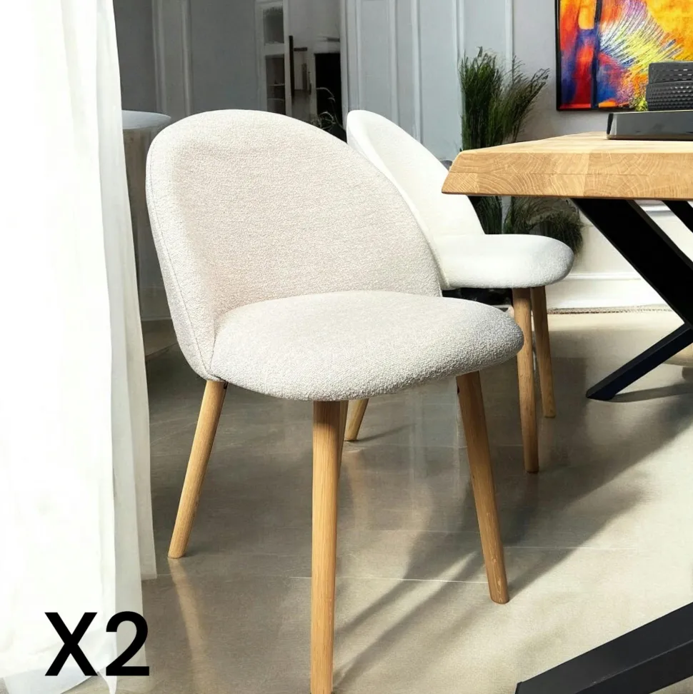 Fauteuil de table marron chocolat (lot de 2)