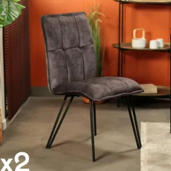 Fauteuil de table noir vintage (lot de 2) SAVONE